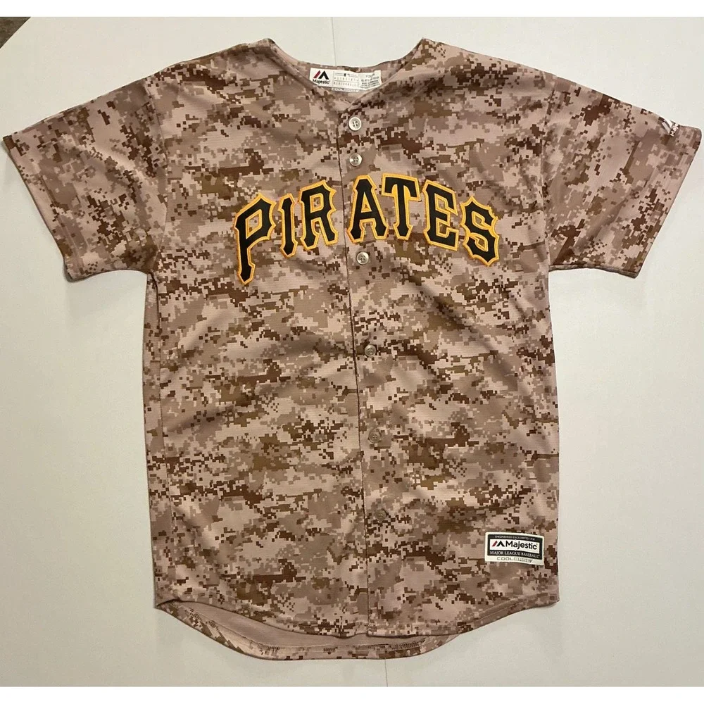 Majestic‎ Pittsburgh Pirates JP Howell 3 Youth XL Camo Baseball Jersey Cool Base